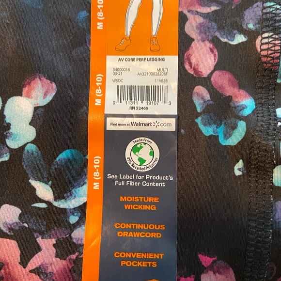Floral Athletic Leggings Size Medium (8-10) NWT - Picture 2 of 2